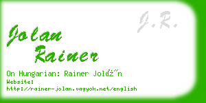 jolan rainer business card